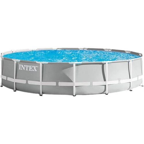 인텍스 Intex 15’ x 42” Prism Frame Above Ground Swimming Pool Set and Pool Filter Pump