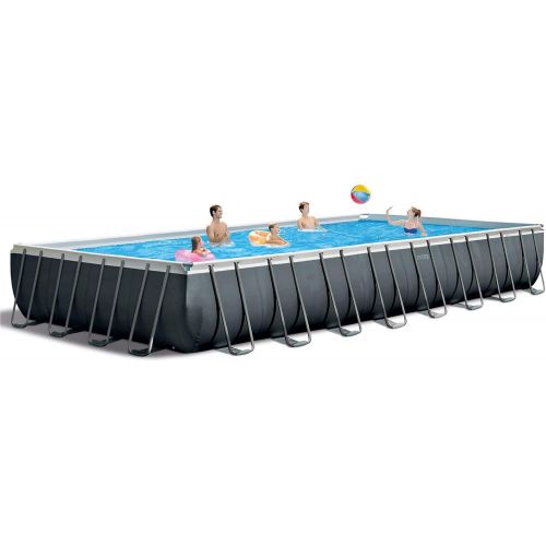 인텍스 Intex 32ft x 16ft x 52in Ultra XTR Rectangular Pool, Floats (2 Pack), & Cooler