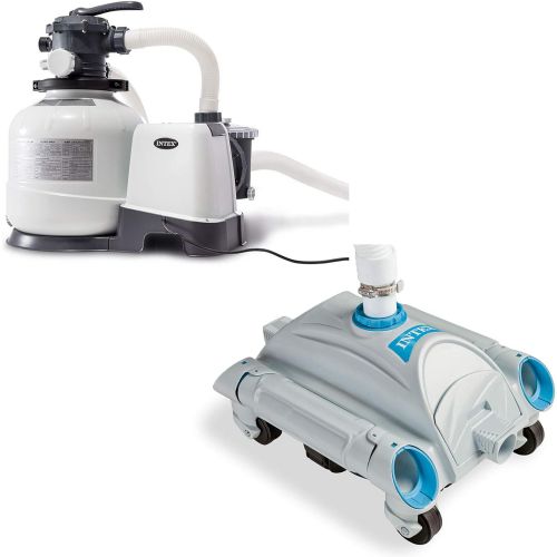 인텍스 Intex 2800 GPH Above Ground Pool Sand Filter Pump and Automatic Pool Vacuum