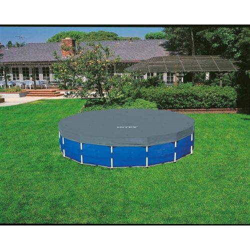 인텍스 Intex 15ft x 48in Metal Frame Above Ground Swimming Pool Set & 15ft Pool Cover