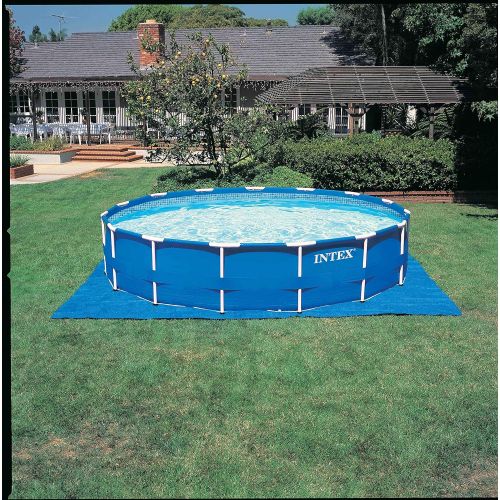 인텍스 Intex 15ft x 48in Metal Frame Above Ground Swimming Pool Set & 15ft Pool Cover