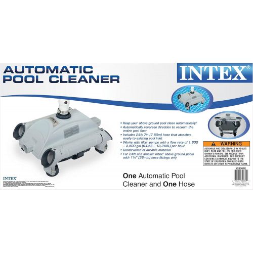 인텍스 Intex Automatic Pool Side Vacuum Cleaner w/ 24’ Hose & Hydro Tools Pool Skimmer