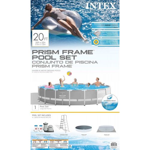 인텍스 INTEX 26755EH 20ft x 52in Prism Frame Pool with Cartridge Filter Pump