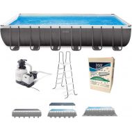 Intex 26363EH 24ft x 12ft x 52in Ultra XTR Frame Outdoor Above Ground Rectangular Swimming Pool Set with Pump, Ladder, Pool Cover, and Winterizing Kit