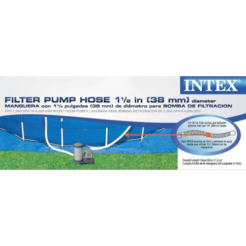 인텍스 Intex 3000 GPH Above Ground Pool Sand Filter Pump w/ 1.5 Inch Pump Hose (2 Pack)