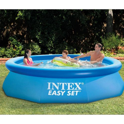 인텍스 Intex 10ft x 30in Easy Set Above Ground Inflatable Family Swimming Pool & Pump