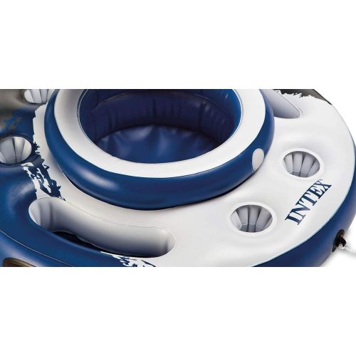 인텍스 Intex River Run 1 53 Inflatable Floating Tube Raft (4 Pack) + Inflatable Cooler