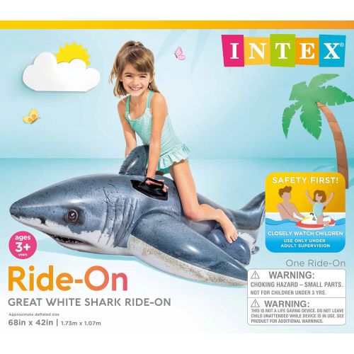 인텍스 Intex Great White Shark Ride-On, 68 X 42, for Ages 3+