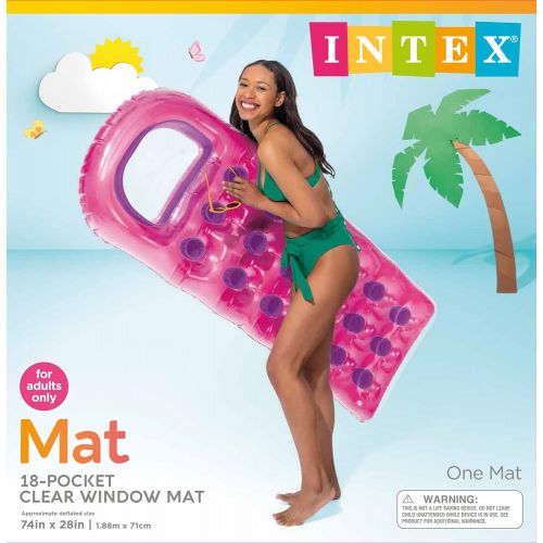 인텍스 Intex 18-Pocket Suntanner Inflatable Lounge, 74 X 28, 1 Pack (Colors May Vary)