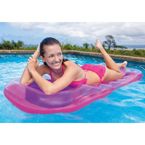 인텍스 Intex 18-Pocket Suntanner Inflatable Lounge, 74 X 28, 1 Pack (Colors May Vary)