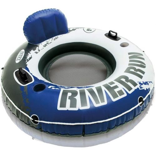 인텍스 Intex River Run 1 Person Floating Tube (3 Pack) and 12 Volt Electric Air Pump