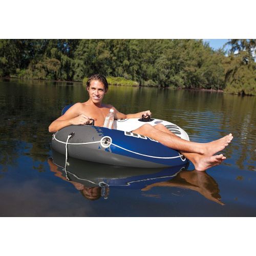 인텍스 Intex River Run Inflatable 2 Person Pool Tube Float w/Cooler + Single Float