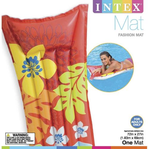 인텍스 Intex Inflatable Fashion Air Mat, 72 X 27, 1 Pack (Colors May Vary)