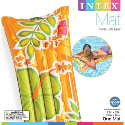 인텍스 Intex Inflatable Fashion Air Mat, 72 X 27, 1 Pack (Colors May Vary)