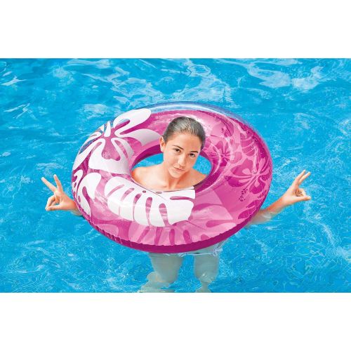 인텍스 Intex Colorful Transparent Inflatable Swimming Pool Tube Raft (12 Pack) 59251EP
