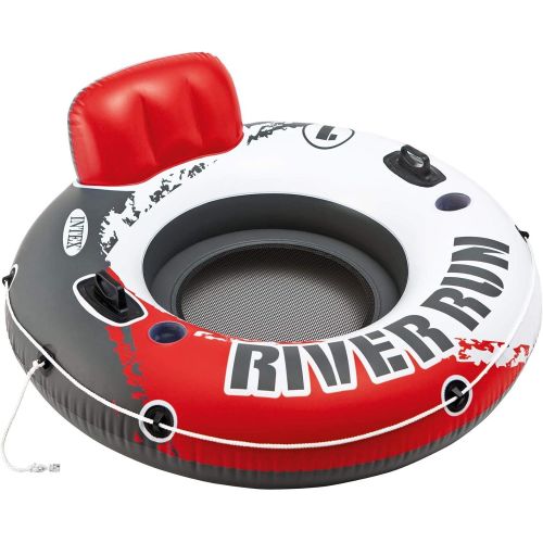 인텍스 Intex River Run Inflatable Floating Water Tube Lake Pool Ocean Raft, Red & Blue