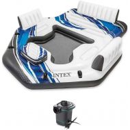 Intex Adult 5 Seat Pool Float w/ Quick Fill AC Electric Air Pump