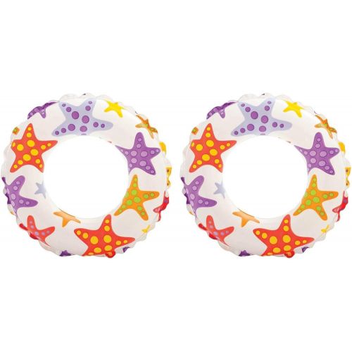 인텍스 Intex Inflatable 20-Inch Lively Ocean Friends Print Kids Tube Swim Ring (2 Pack)