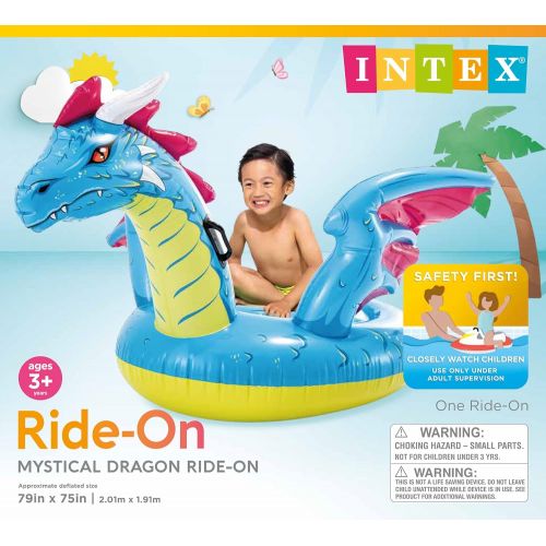 인텍스 Intex Dragon Ride-On, 79in x 75in, for Ages 3+