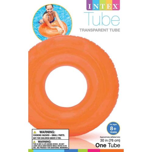 인텍스 Intex Colorful Transparent Inflatable Swimming Pool Tube Raft (6-Pack) 59260EP