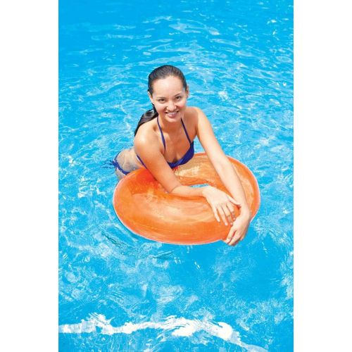 인텍스 Intex Colorful Transparent Inflatable Swimming Pool Tube Raft (6-Pack) 59260EP