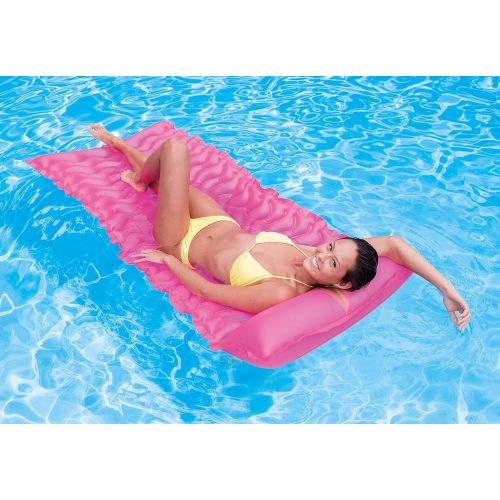 인텍스 Intex Tote-N-Float Wave Inflatable Air Mat, 90-Inch X 34-Inch, 1-Piece (Color May Vary)