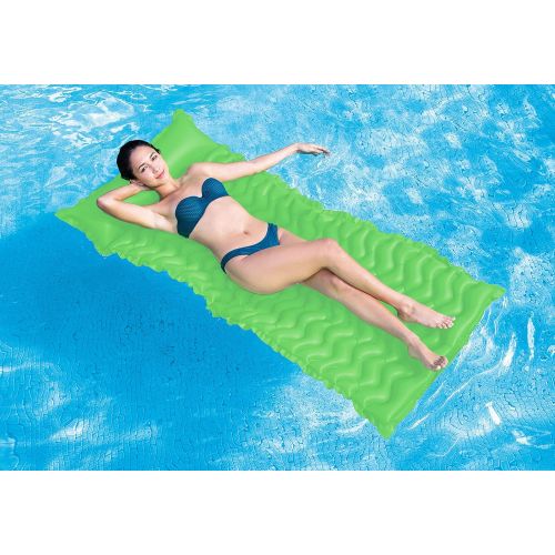 인텍스 Intex Tote-N-Float Wave Inflatable Air Mat, 90-Inch X 34-Inch, 1-Piece (Color May Vary)