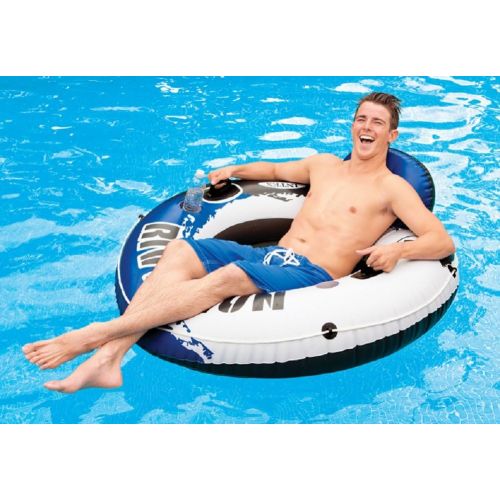 인텍스 Intex River Run 1 Inflatable Floating Tube Raft for Lake, River, & Pool (3 Pack)