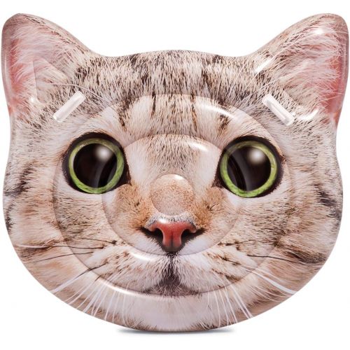 인텍스 Intex Cat Face Inflatable Island, 58in x 53in, Multicolor, Model:58784EP