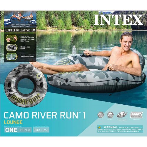 인텍스 Intex Camo River Run 1 Inflatale Float for Water Use