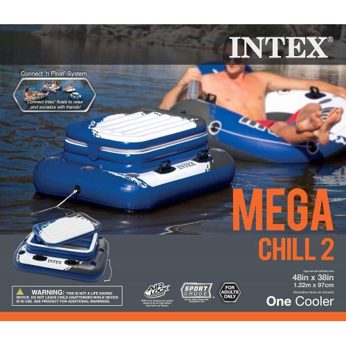 인텍스 Intex Inflatable Mega Chill II 72 Can Beverage Cooler Float with Lid (3 Pack)