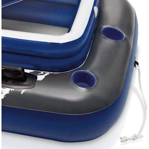 인텍스 Intex River Run II Inflatable 2 Person Pool Tube Float + Floating Drink Cooler