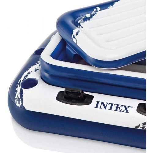 인텍스 Intex River Run II Inflatable 2 Person Pool Tube Float + Floating Drink Cooler