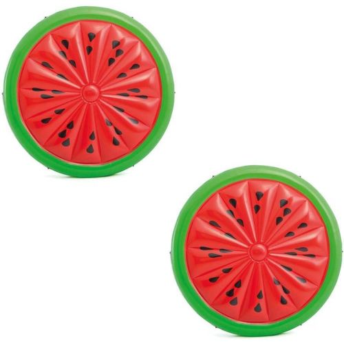 인텍스 Intex Giant Inflatable 72 Inch Watermelon Summer Swimming Pool Float (2 Pack)