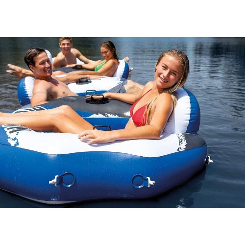 인텍스 Intex 58854EP River Run Connect Lounge Inflatable Floating Water Tube (3 Pack)