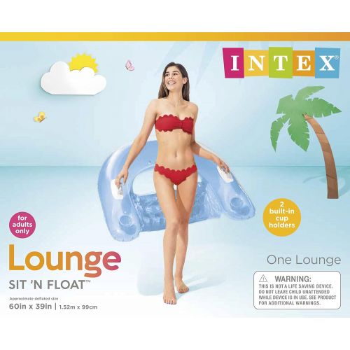 인텍스 Intex Sit N Float Inflatable Lounge, 60 X 39, 1 Pack (Colors May Vary)