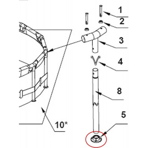 인텍스 Intex 25092RP 13-16 Foot Metal Frame Pool Replacement 4 Piece Leg Cap Package