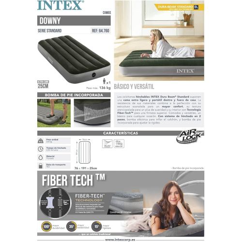 인텍스 Intex JR. Twin DURA-Beam Downy AIRBED with Foot BIP