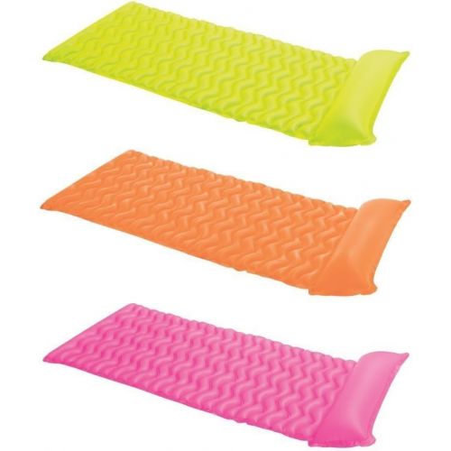 인텍스 Intex - Tote-N-Float Wave Inflatable Air Mat, (90 inches X 34 inches), (Colors May Vary), (2 Pack)