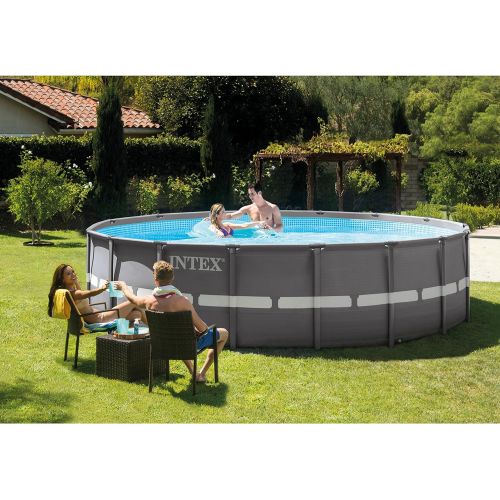 인텍스 Intex 16Ft X 48In Ultra Frame Pool Set with Filter Pump, Ladder, Ground Cloth & Pool Cover