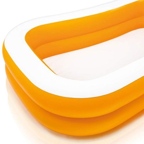 인텍스 Intex 90in x 58in x 18in Outdoor Inflatable Family Swim Center, Orange (2 Pack)