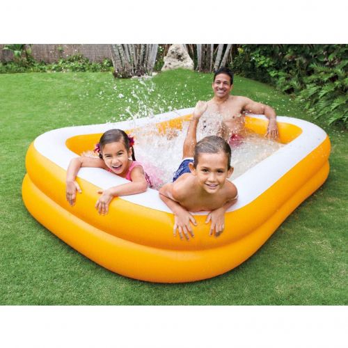인텍스 Intex 90in x 58in x 18in Outdoor Inflatable Family Swim Center, Orange (2 Pack)