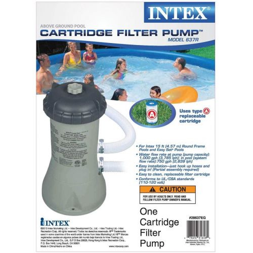 인텍스 Intex Krystal Clear 1000 GPH Filter Pump & 15000 Gal Saltwater Chlorinator