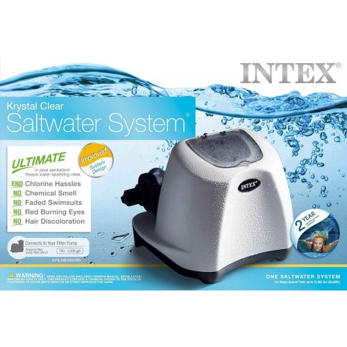 인텍스 Intex Krystal Clear 1000 GPH Filter Pump & 15000 Gal Saltwater Chlorinator
