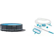 Intex 26325EH Ultra XTR Pool Set, 16ft X 48in, Grey & 28003E Deluxe Pool Maintenance Kit for Above Ground Pools