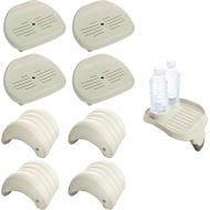 Intex Inflatable HotTub Seat(4) , Attachable Cup Holder, Inflatable Head Rest(4)