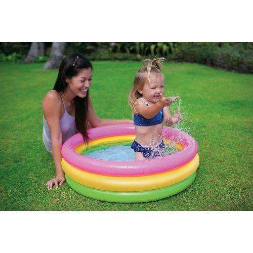 인텍스 Intex 34in x 10in Sunset Glow Soft Inflatable Baby/Kids Swimming Pool (4 Pack)