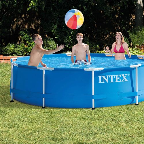 인텍스 Intex 10 x 2.5-Foot Frame Pool w/ Filter Pump & Intex 10 ft Vinyl Cover, 2 Pack
