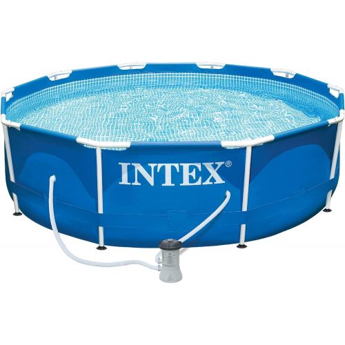 인텍스 Intex 10 x 2.5-Foot Frame Pool w/ Filter Pump & Intex 10 ft Vinyl Cover, 2 Pack