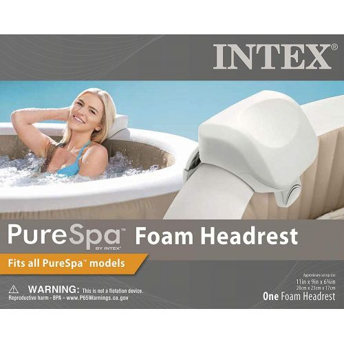 인텍스 Intex PureSpa Cushioned Foam Headrest Pillow Hot Tub Spa Accessory, White 2 Pack